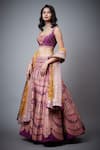 Buy_RI.Ritu Kumar_Purple Aari, Zardozi Square Neck Floral Embroidered Bridal Lehenga Set _Online_at_Aza_Fashions
