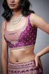 Shop_RI.Ritu Kumar_Purple Aari, Zardozi Square Neck Floral Embroidered Bridal Lehenga Set _Online_at_Aza_Fashions