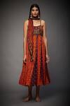 Buy_RI.Ritu Kumar_Multi Color Rayon Crepe Floral, Paisley V Neck Printed Strappy Dress _Online_at_Aza_Fashions