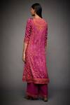Shop_RI.Ritu Kumar_Purple Embroidered Kashida Round Floral Kurta Palazzo Set _at_Aza_Fashions