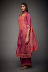 Buy_RI.Ritu Kumar_Purple Embroidered Kashida Round Floral Kurta Palazzo Set _Online_at_Aza_Fashions