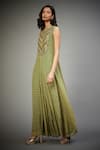 Buy_RI.Ritu Kumar_Green Viscose Crepe Floral Band Printed Sleeveless Jumpsuit _Online_at_Aza_Fashions