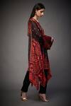 RI.Ritu Kumar Black Viscose Printed Geometric Notched Asymmetric Kurta Online at Aza Fashions RI.Ritu Kumar_Black Viscose Printed Geometric Notched Asymmetric Kurta _Online_at_Aza_Fashions