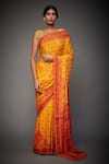 Buy_RI.Ritu Kumar_Yellow Viscose Printed And Embroidered Saree With Unstitched Blouse Piece _at_Aza_Fashions