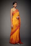 Shop_RI.Ritu Kumar_Yellow Viscose Printed And Embroidered Saree With Unstitched Blouse Piece _at_Aza_Fashions