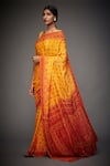 RI.Ritu Kumar_Yellow Viscose Printed And Embroidered Saree With Unstitched Blouse Piece _Online_at_Aza_Fashions