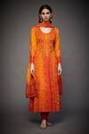 Buy_RI.Ritu Kumar_Orange Printed Geometric Round Kurta Set _at_Aza_Fashions