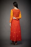 Shop_RI.Ritu Kumar_Orange Printed Geometric Round Kurta Set _at_Aza_Fashions