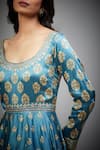 Shop_RI.Ritu Kumar_Blue Anarkali- Silk , Churidar - Viscose Lycra, Aari Embroidered Set _Online_at_Aza_Fashions