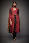 Buy_RI.Ritu Kumar_Black Printed Geometric Round Kurta Set _at_Aza_Fashions