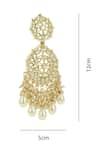 Shop_Ishhaara_Gold Plated Kundans Pearl Drop Long Earrings _Online_at_Aza_Fashions