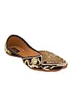 Buy_5elements_Black Pearls, Beads, Embroidery Velvet Embellished Juttis _at_Aza_Fashions