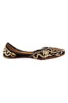5elements_Black Pearls, Beads, Embroidery Velvet Embellished Juttis _Online_at_Aza_Fashions