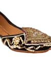 Shop_5elements_Black Pearls, Beads, Embroidery Velvet Embellished Juttis _Online_at_Aza_Fashions