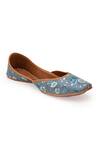 Buy_5 elements_Blue Upper Material Floral Print Juttis_at_Aza_Fashions