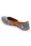 Buy_5 elements_Blue Upper Material Floral Print Juttis_Online_at_Aza_Fashions