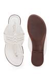 Shop_5elements_White Braided Kolhapuri Flats _at_Aza_Fashions