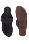 Shop_5elements_Black Braided Kolhapuri Flats _at_Aza_Fashions