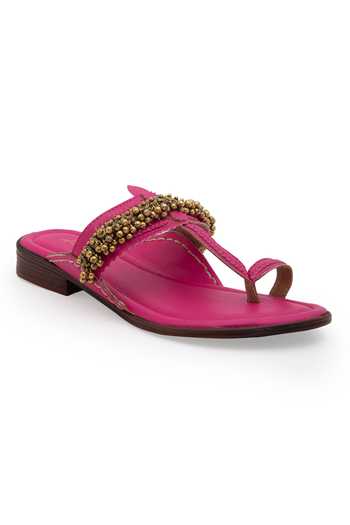 Buy_5elements_Pink Ghunghroo Kolhapuri Flats _at_Aza_Fashions