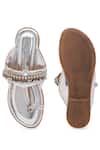 Shop_5elements_Silver Embellished Ghunghroo Kolhapuri Flats _at_Aza_Fashions