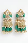 Buy_Dugran By Dugristyle_Multi Color Pearls, Stones Kundan, Natural And Drop Jhumkas _at_Aza_Fashions