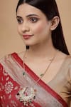 Shop_Dugran By Dugristyle_Multi Color Kundan Pearl Stone Drop Pendant Necklace _at_Aza_Fashions