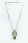 Buy_Dugran By Dugristyle_Gold Kundan, Pearls And Faux Emerald Pendant Necklace _at_Aza_Fashions