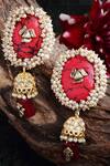 Dugran By Dugristyle Gold Plated Pearls, Stones, Faux Diamonds Kundan American Jhumkas Online at Aza Fashions Dugran By Dugristyle_Gold Plated Pearls, Stones, Faux Diamonds Kundan American Jhumkas _Online_at_Aza_Fashions