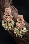 Dugran By Dugristyle_Gold Plated Kundan Floral Studded Drop Earrings _Online_at_Aza_Fashions