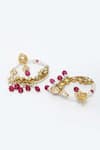 Buy_Dugran By Dugristyle_Gold Plated Pearls, Stones Kundan, And Hoop Chandbalis _Online_at_Aza_Fashions