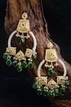 Dugran By Dugristyle_Gold Plated Kundan Stone Drop Chandelier Earrings _Online_at_Aza_Fashions