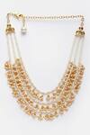 Buy_Dugran By Dugristyle_Gold Plated Crystals, Pearls, Stones, Gota Patti Layered Necklace _at_Aza_Fashions