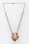 Buy_Dugran By Dugristyle_Multi Color Kundan, Pearl And Natural Stone Pendant Necklace _at_Aza_Fashions