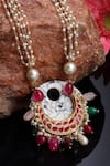 Dugran By Dugristyle_Multi Color Kundan, Pearl And Natural Stone Pendant Necklace _Online_at_Aza_Fashions