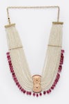 Buy_Dugran By Dugristyle_Gold Plated Kundan Layered Pearl Maharani Necklace _at_Aza_Fashions