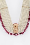 Buy_Dugran By Dugristyle_Gold Plated Kundan Layered Pearl Maharani Necklace _Online_at_Aza_Fashions