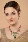 Shop_Dugran By Dugristyle_Multi Color Kundan, Pearl And Natural Stone Necklace _at_Aza_Fashions