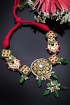 Dugran By Dugristyle_Multi Color Kundan, Pearl And Natural Stone Necklace _Online_at_Aza_Fashions