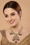 Shop_Dugran By Dugristyle_Multi Color Meenakari Kundan Pearls And Stone Necklace _at_Aza_Fashions