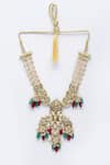 Buy_Dugran By Dugristyle_Multi Color Meenakari Kundan Pearls And Stone Necklace _at_Aza_Fashions