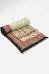 Buy_Ritu Kumar_Beige Print Badhuria Double Bed Quilt _at_Aza_Fashions