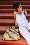 Shop_Swarang Designs_Yellow Handwoven Holiday Jhola Bag_Online_at_Aza_Fashions