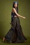 Shop_Surily G_Maroon Printed Bandhani Layered Pant  _at_Aza_Fashions