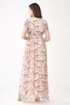 Buy_KoAi_Pink Chiffon Floral Round Kaftan Dress _Online_at_Aza_Fashions