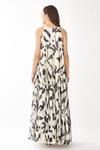 Shop_KoAi_White Chiffon Floral Round Strappy Dress _at_Aza_Fashions