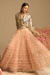 Buy_Not So Serious By Pallavi Mohan_Pink Tulle Plain Lucius Frill Skirt _at_Aza_Fashions