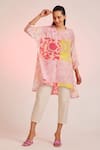 Buy_Pankaj & Nidhi_Multi Color Cotton Silk Floral Round Silueta Neck Tunic  _at_Aza_Fashions