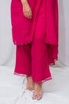 Shop_Ewaz_Pink Cotton Striped Boat Notched Kurta Set _Online_at_Aza_Fashions