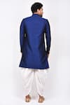 Shop_Khwaab by Sanjana Lakhani_Blue Jacquard Art Silk Woven Paisley Motif Sherwani Set_at_Aza_Fashions
