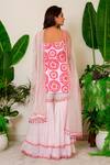 Shop_Label Kritika Kataria_Pink Net Silk Embroidered Kurta Sharara Set_at_Aza_Fashions